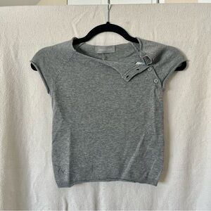 NWT Zadig & Voltaire Gray Butterfly Embroidered Button Shirt Top XS